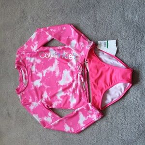 NWT Girls Calvin Klein 2 piece swimsuit